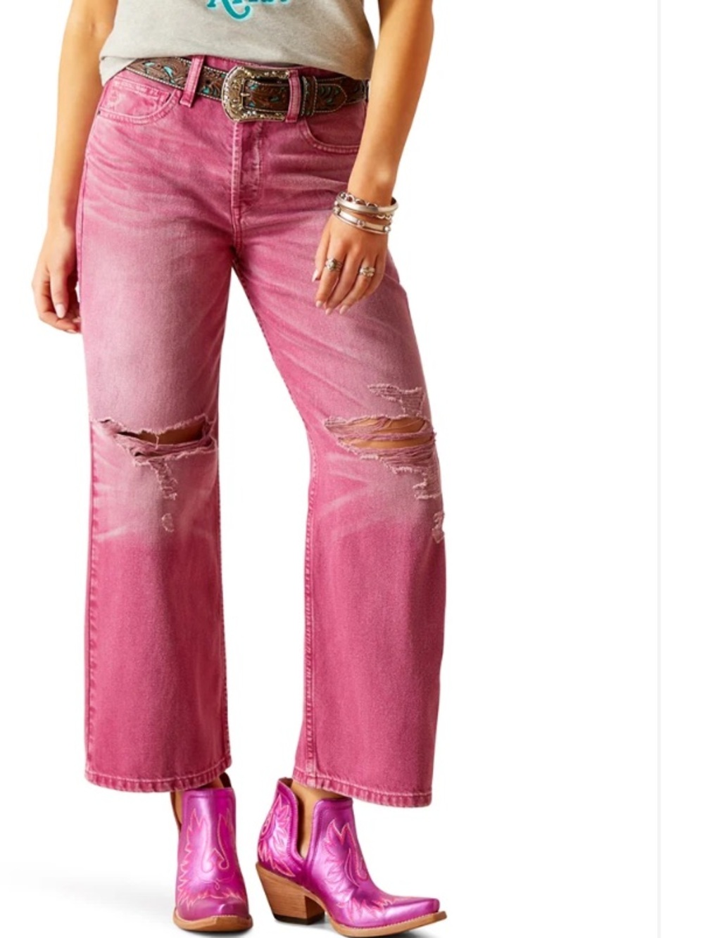 Ariat Ultra High Rise Tomboy Wide Leg Jeans Ultra Pink 29R